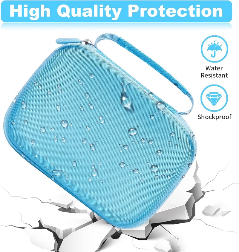 Hikkon Camera Case Compatible for ESOXOFFORE/Upgrade/Dylanto/Yehtta/HiMont/CAMCLID Kids Instant Print Camera Toy,Portable Digital Camera Storage Holder Organizer Bag (Case Only) - Blue - Image 5